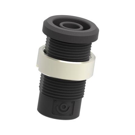 Electro PJP Zásuvka na banánky, 4 mm, 1kV, 36A, Černá, Vnitřní Závit M3, materiál kontaktu: Mosaz, délka: 24 mm,
