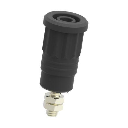 Electro PJP Zásuvka na banánky, 4 mm, 1kV, 36A, Černá, Vnitřní Lisovací, materiál kontaktu: Mosaz, délka: 34 mm,