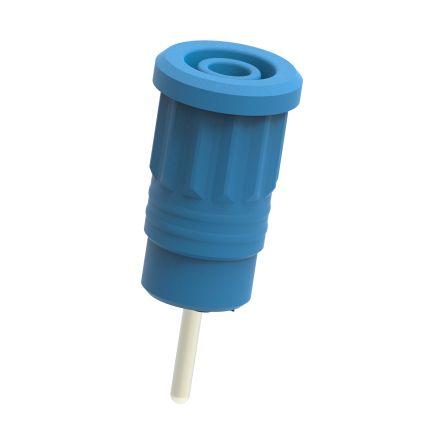 Electro PJP Zásuvka na banánky, 4 mm, 1kV, 36A, Modrá, Vnitřní Lisovací, materiál kontaktu: Mosaz, délka: 35 mm,