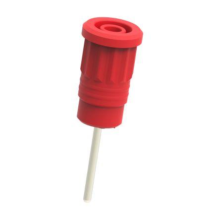 Electro PJP Zásuvka na banánky, 4 mm, 1kV, 36A, Červená, Vnitřní Lisovací, materiál kontaktu: Mosaz, pokovení kontaktu: