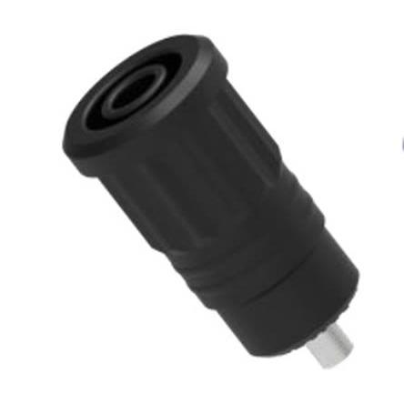 Electro PJP Zásuvka na banánky, 4 mm, 1kV, 25A, Černá, Vnitřní Lisovací, materiál kontaktu: Mosaz, délka: 34 mm,