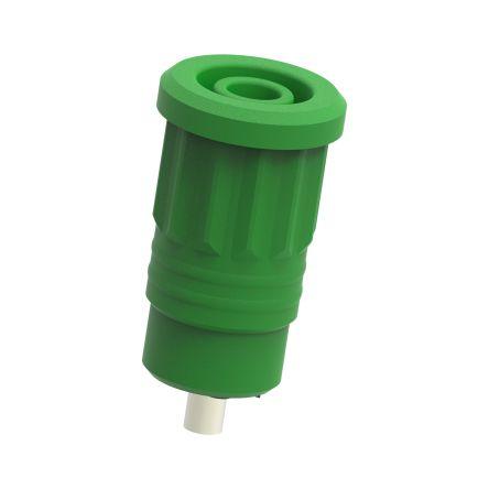 Electro PJP Zásuvka na banánky, 4 mm, 1kV, 25A, Zelená, Vnitřní Lisovací, materiál kontaktu: Mosaz, délka: 34 mm,