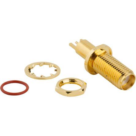 Amphenol RF Konektor SMA, orientace těla: Rovný, 50 Ω, 18GHz, obklad těla: Zlatá, Normální