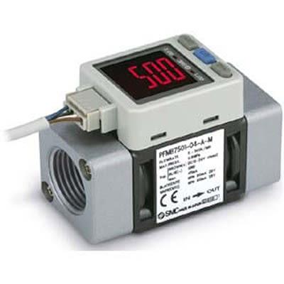 SMC, řada: PFMB7 Spínač digitálního průtoku Snímač průtoku Vzduch 10L/min → 1000L/min