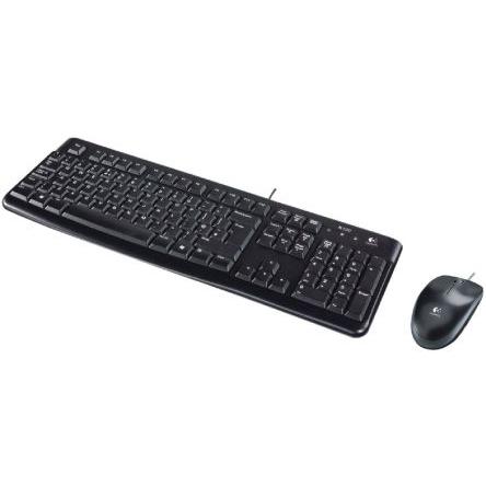 Sada klávesnice a myši, model: 920-002540, Černá Kabelový Qwerty Numerická klávesnice, Kabel Logitech