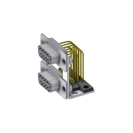 Deltron Connectors Konektor D-Sub, řada: DTS, počet kontaktů: 9, orientace těla: Pravý úhel 2.84 mm, Montáž na plošný