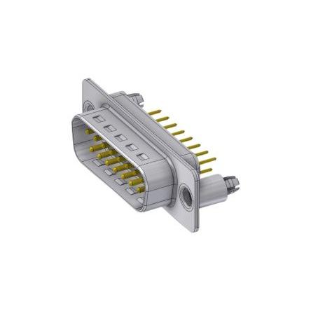 Deltron Connectors Konektor D-Sub, řada: DTS, počet kontaktů: 15, orientace těla: Rovný, Montáž na plošný spoj Vnější,