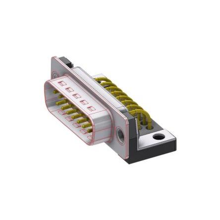 Deltron Connectors Konektor D-Sub, řada: DTS, počet kontaktů: 15, orientace těla: Pravý úhel 2.54 mm, Montáž na plošný