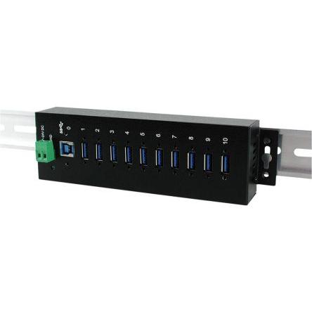 Rozbočovač USB 3.0 EX-1110HMVS, standard: USB 3.0 USB, počet portů USB: 10 Sběrnice USB 40 mm Exsys 198 mm 55mm