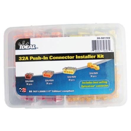 Ideal Industries Přípojka, řada: 30-50 Černá, Modrá, Žlutá, Červená, Oranžová, Šedá 32A, 12AWG, 24 AWG, 450V Zásuvný