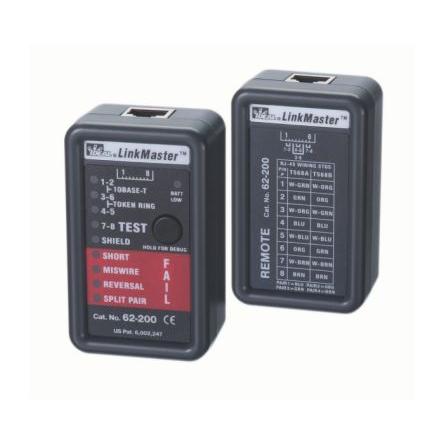 Vyhledávač kabelu, Tester kabelů, číslo modelu: 62-200, pro použití s: Kabel s vodičem RJ45 Ideal Industries
