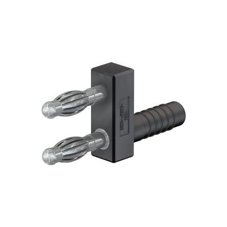 Staubli Banánkový konektor, 4 mm, 60V, 32A, Černá, Vnější, materiál kontaktu: Mosaz, délka: 43 mm, pokovení kontaktu: