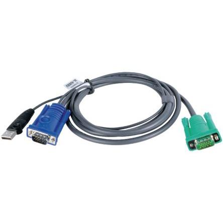 Aten Kabel KVM Vnější, A: SPHD, B: USB typu A Vnější 1.8 m, Černá