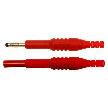 RS PRO Banánkový konektor, 4 mm, 1kV, 10A, Červená, Vnější, délka: 86.5 mm, pokovení kontaktu: Nikl Zástrčka