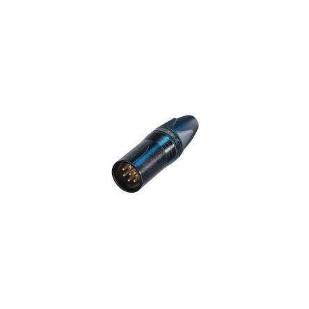Neutrik Konektor XLR, barva Černá, počet kontaktů: 6, orientace těla: Rovný Vnější, pokovení: Zlato přes nikl, Kabel,