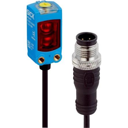 SICK Fotoelektrický snímač, řada: WTV4FE LED Pravoúhlý Konektor M12, výstup: PNP/NPN Potlačení pozadí IP66, IP67