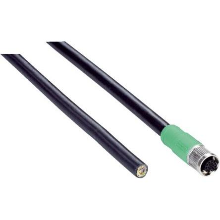 Kabel konektoru, A: Vnitřní, A: M12, Rovný 17, B: Bez koncovky, B: Vnější, 30V 4, IP65, IP67, řada: YF2A2D SICK 10 m