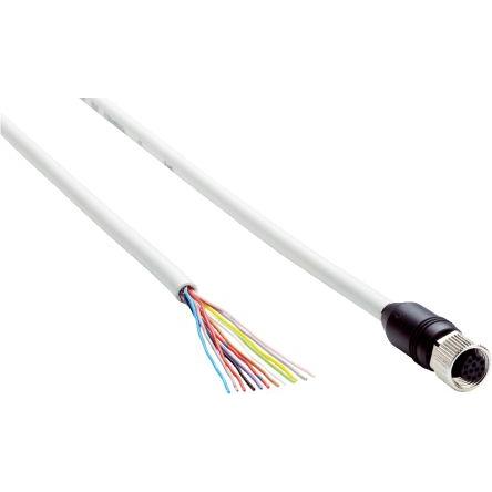 Kabel konektoru, A: Vnitřní, A: M12, Rovný 12, B: Volný konec kabelu, B: Neuzavřený, 30V, IP67, řada: DOL SICK 5 m