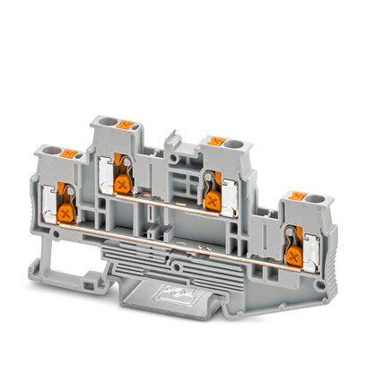 Phoenix Contact Svorkovnice s dvojitou úrovní 1453789, řada: 5, XTTB 2, 800V Šedá 2.5mm² 2 Zásuvný