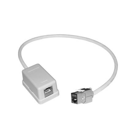 Nástavec RJ, řada: RS PRO, počet portů: 2portový Stíněné RJ45 délka prodloužení 5 m Cat6a, Prodlužovač RS PRO