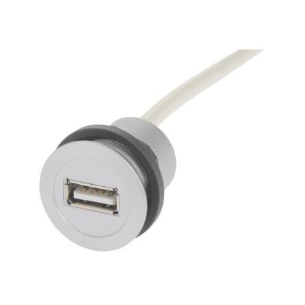 HARTING USB adaptér Samice/samec, orientace těla: Rovný USB typu A, Panel USB 2.0, IP20