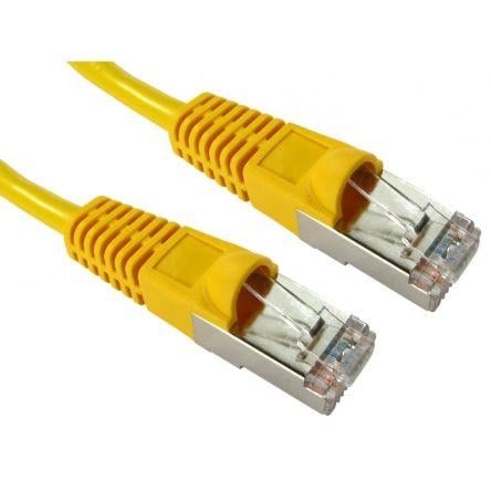 RS PRO Cat5e Ethernetové kabely, Žlutá, Polyvinylchlorid, A: RJ45, 300V 500 mm Vnější, B: RJ45 Vnější, typ pláště: FTP