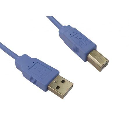 RS PRO Kabel USB Vnější, A: USB typu A, 1.8 m Vnější, Modrá, B: USB B