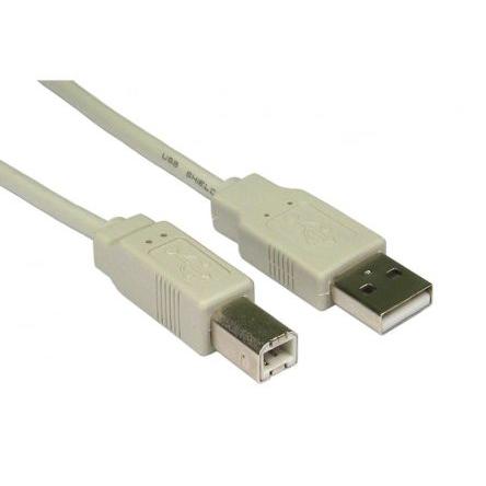 RS PRO Kabel USB Vnější, A: USB typu A, 5 m Vnější, Béžová, B: USB B