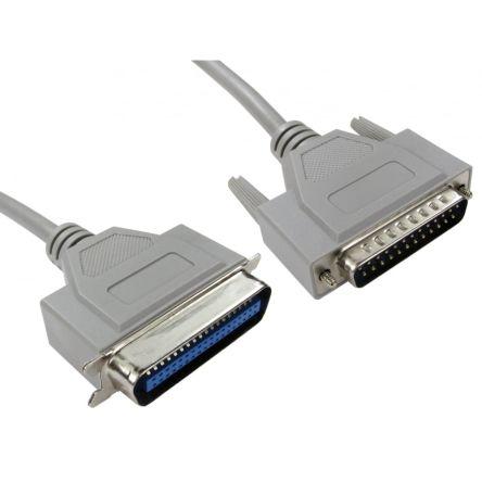 RS PRO Paralelní kabel Centronic, D-sub 25kolíkový 10 m, A: Vnější, Šedá