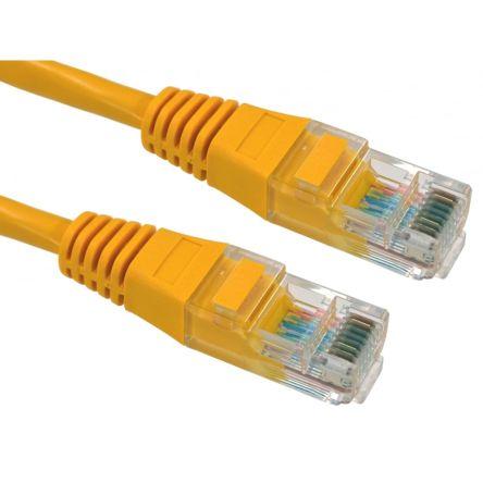 RS PRO Cat5e Ethernetové kabely, Žlutá, Polyvinylchlorid, A: RJ45, 300V 0.2 m Vnější, B: RJ45 Vnější, typ pláště: UTP