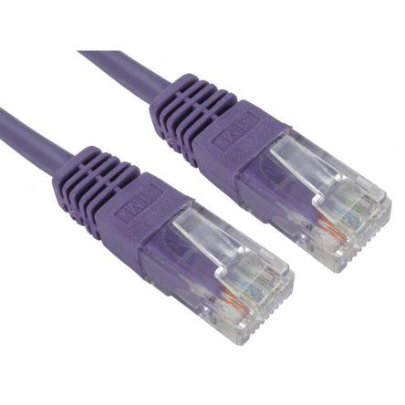 RS PRO Cat5e Ethernetové kabely, Purpurová, Polyvinylchlorid, A: RJ45, 80V 500 mm Vnější, B: RJ45 Vnější, typ pláště: