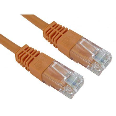 RS PRO Cat5e Ethernetové kabely, Oranžová, Polyvinylchlorid, A: RJ45, 80V 3 m Vnější, B: RJ45 Vnější, typ pláště: UTP