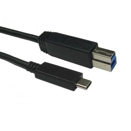 RS PRO Kabel USB Vnější, A: USB typu C, 3 m Vnější, Černá, B: USB B