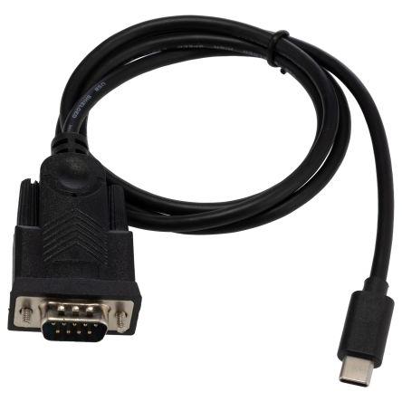 RS PRO Kabel USB Vnější, A: USB typu C, 1 m Vnější, Černá, B: DB9