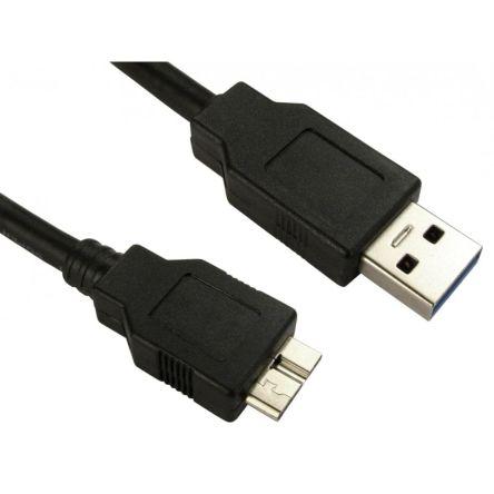 RS PRO Kabel USB Vnější, A: USB typu A, 0.7 m Vnější, Černá, B: USB B