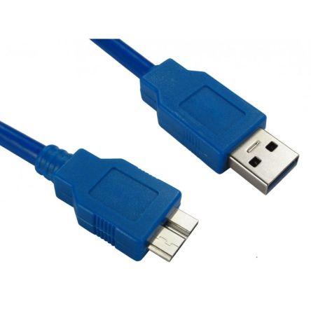 RS PRO Kabel USB Vnější, A: USB typu A, 0.7 m Vnější, Modrá, B: USB B