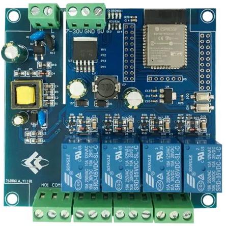 Komunikační a bezdrátový vývojový nástroj Relay Control Card Wi-Fi, Bluetooth ESP32-RELAY04 Seeit, klasifikace: Modul,