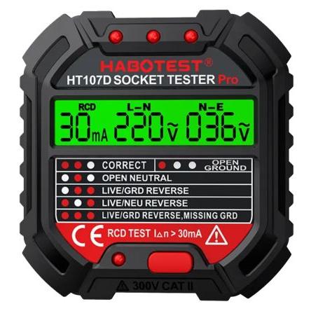 Zkoušečka zásuvek, číslo modelu: HT107D-EU Seeit 250V ac
