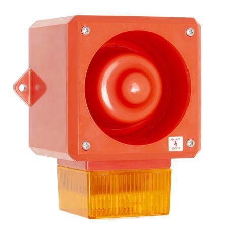 RS PRO Více tónová siréna Povrch Červená 32 230V ac CE & UKCA, RoHS 112 dB @ 1m IP66 AC/DC