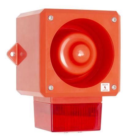RS PRO Více tónová siréna Povrch Červená 32 230V ac RoHS Compliant 112 dB @ 1m IP66 AC/DC