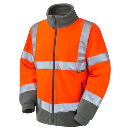 Leo Workwear Oranžová Unisex Reflexní flísová bunda L