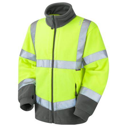 Leo Workwear Žlutá Unisex Reflexní flísová bunda L