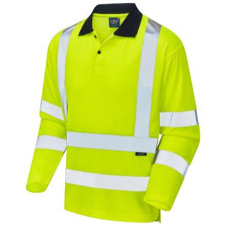 Leo Workwear P05-Y-LEO Žlutá Unisex Reflexní tričko s límečkem XL