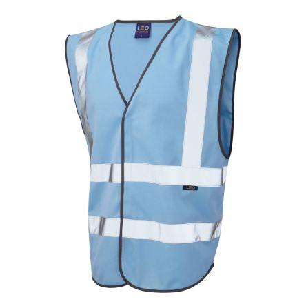Leo Workwear Modrá Recyklovaný polyester Reflexní vesta S
