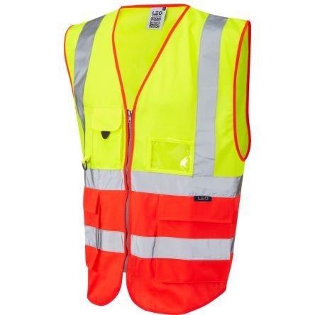 Leo Workwear Žlutá, Oranžová Recyklovaný polyester Reflexní vesta L