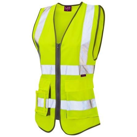 Leo Workwear Žlutá Recyklovaný polyester Reflexní vesta S