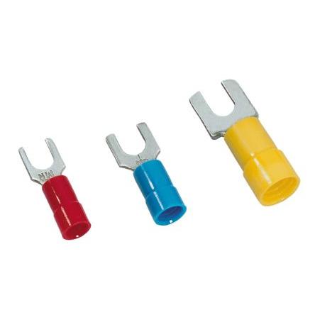 Vidlicová svorka, řada: NRGF, Izolované, 4 mm barva Červená, Modrá, Žlutá, max. AWG: 10 AWG, min. AWG: 14 AWG,