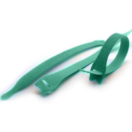 Suchý zip, Zelená 13mm x, délka: 200 mm Předem nařezané Velcro