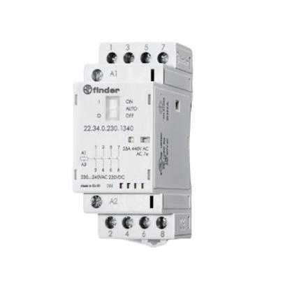 Finder 1 NO, 1 NC Stykač napětí ve vinutí 440V ac 4pólový 120 A 440V ac 1 kW s 1 NO/1 NC kontakty, rozsah: 22