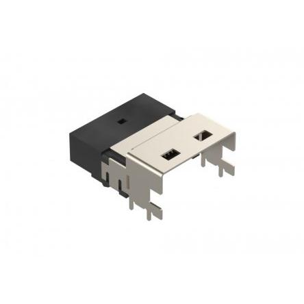 Amphenol Communications Solutions Minikonektor I/O, řada: U10C43827, Pravý úhel, Černá, Průchozí otvor, materiál